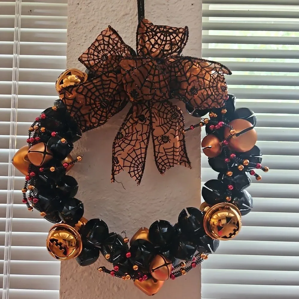 Halloween Holiday Themed Wreath with Bow
